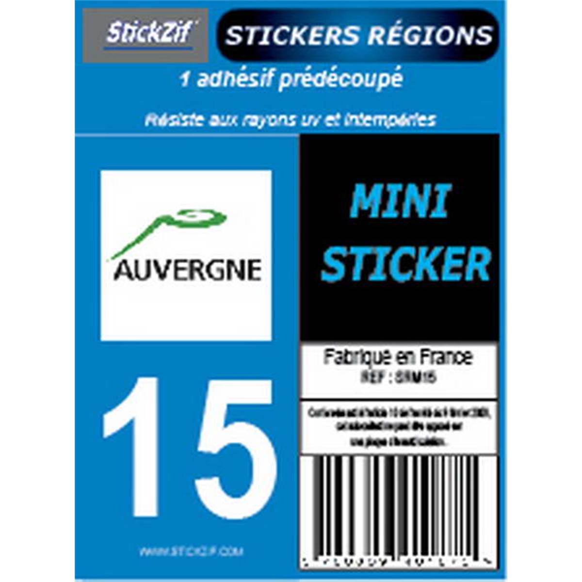 Adhésif Moto "région" Département 15 Auvergne-rhône-alpes