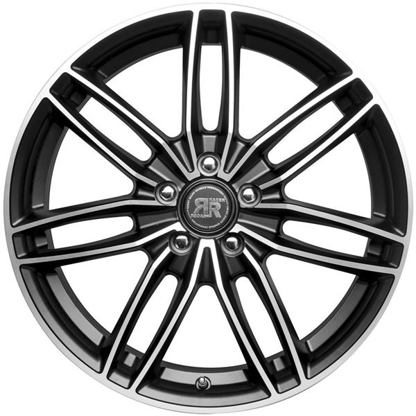 Jante alu Racer 16 pouces Noir Satin Face Polie