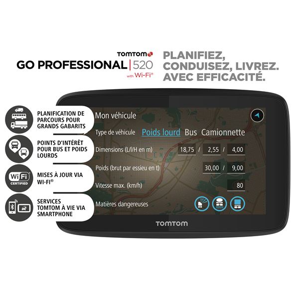 GPS POIDS LOURD TOMTOM GO PROFESSIONAL 520