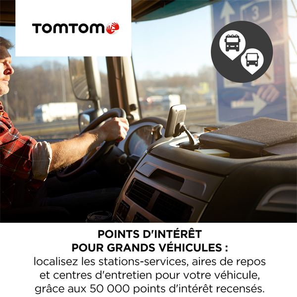 via carte SIM Incluse Cartographie Europe 48 et Trafic à Vie TomTom GO Professional 6250 - GPS Poids Lourds 6 Pouces 
