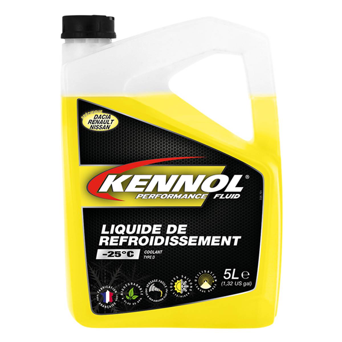 Liquide De Refroidissement Pour Renault / Dacia / Nissan -25°c 5l Kennol