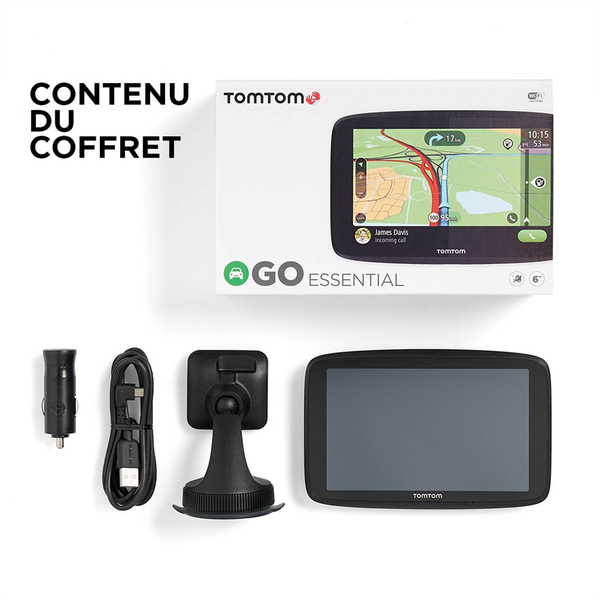 TomTom GO ESSENTIAL 6’’ Cartographie Europe GPS Auto mises à jour WiFi