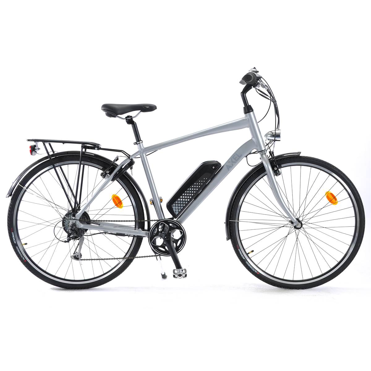 Vélo Électrique Ville Homme Axel Taille 45 (m) Gris + Batterie Offerte !