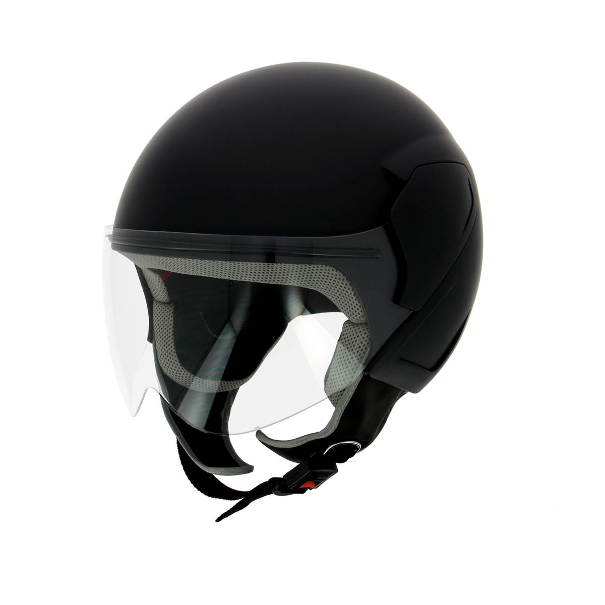 Casque Jet Uni Noir Mqs T.s