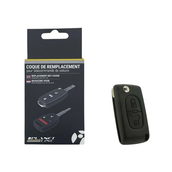 Coque Silicone Pour Clé Peugeot/Citroën – Modèle PEUGEOT-07, Protection Anti-choc – Noir