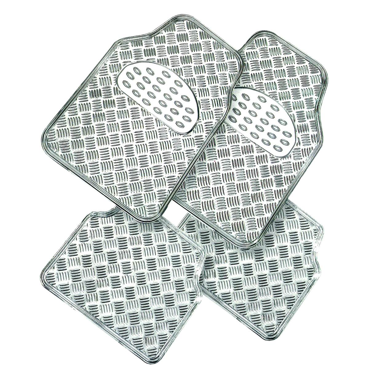 Tapis (4 pièces) Pvc Metalic Argent
