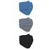 3 masques alternatifs tissu lavables & réutilisables - Coloris Noir / Gris / Bleu