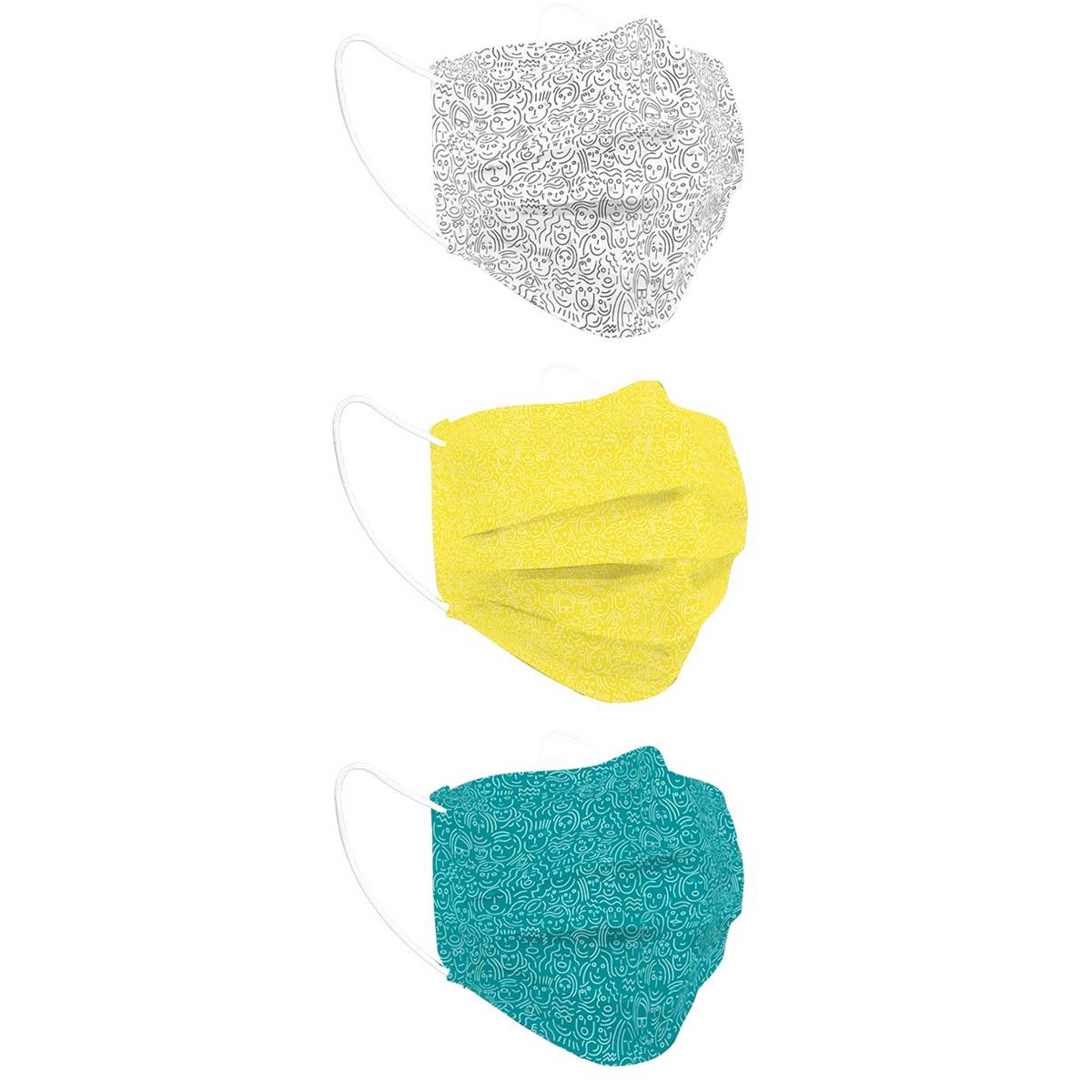 3 Masques Enfant Alternatifs Tissu Lavables & Réutilisables - Collection Dessins