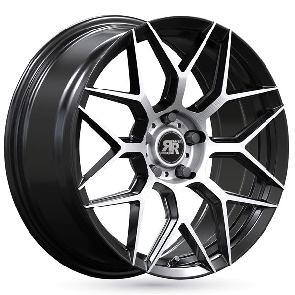 Jante aluminium Racer 17 pouces Noir Satin Face Polie