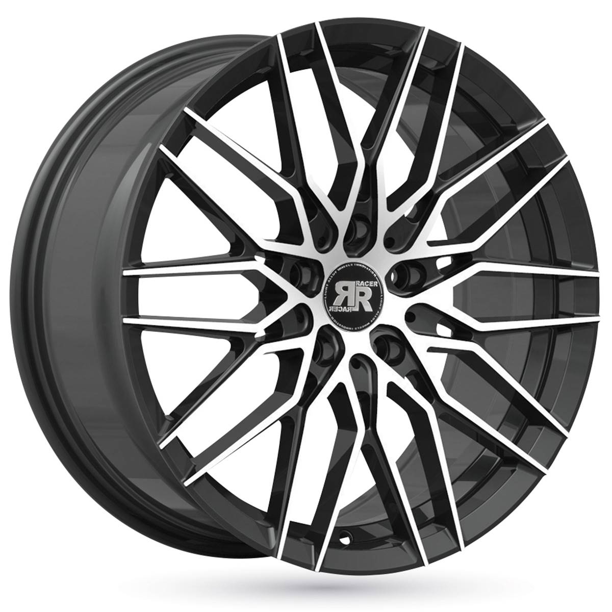 Jante Aluminium Racer 18 Pouces Noir Brillant Face Polie