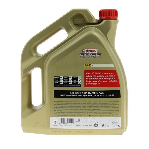 Huile moteur CASTROL Edge M C3 Essence/Diesel 5W30 5L