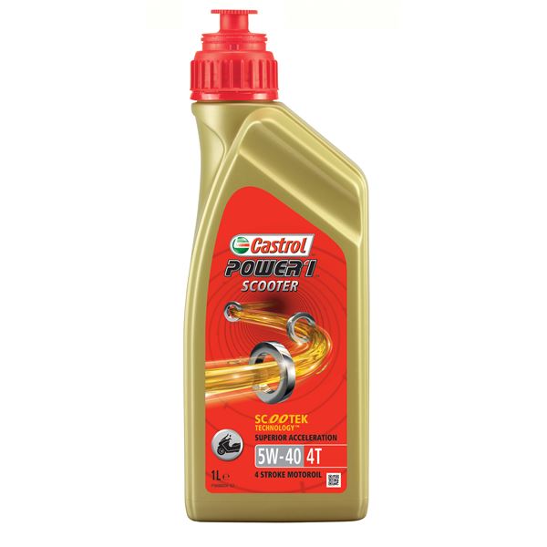 Huile moteur scooter CASTROL Power 1 Scooter 4T 5W40 1L