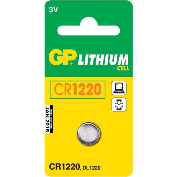 Pile bouton lithium GP CR 1220 3V