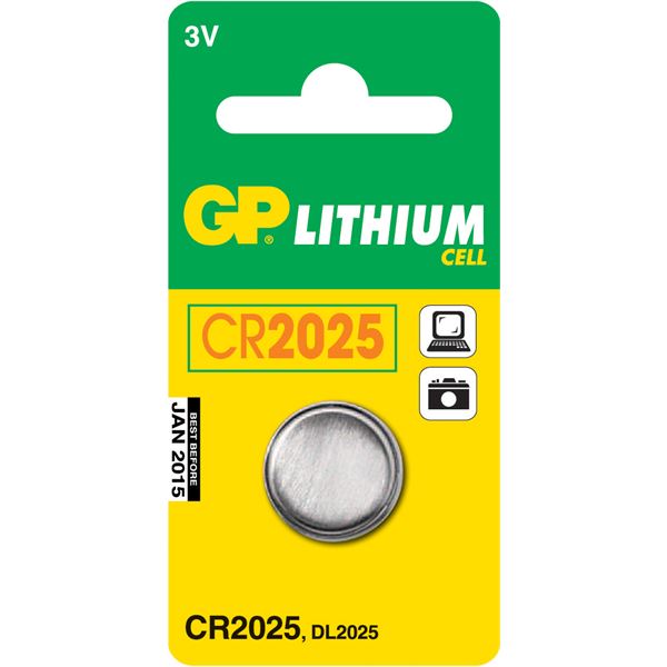 Pile bouton lithium GP CR 2025 3V