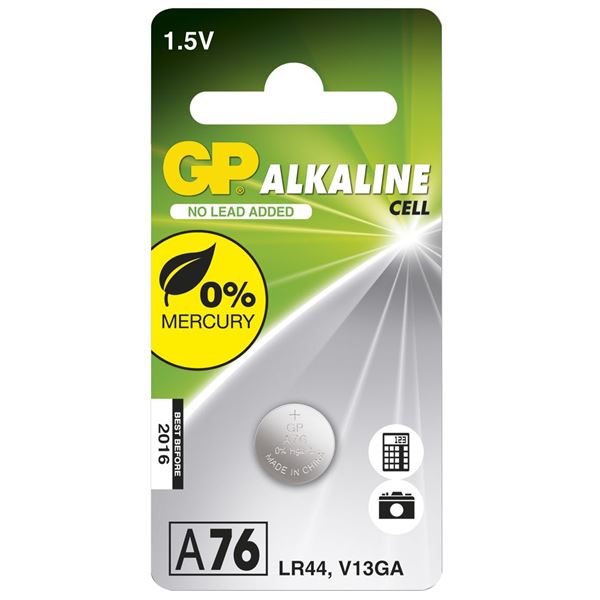 Pile alcaline bouton GP A76 1,5V