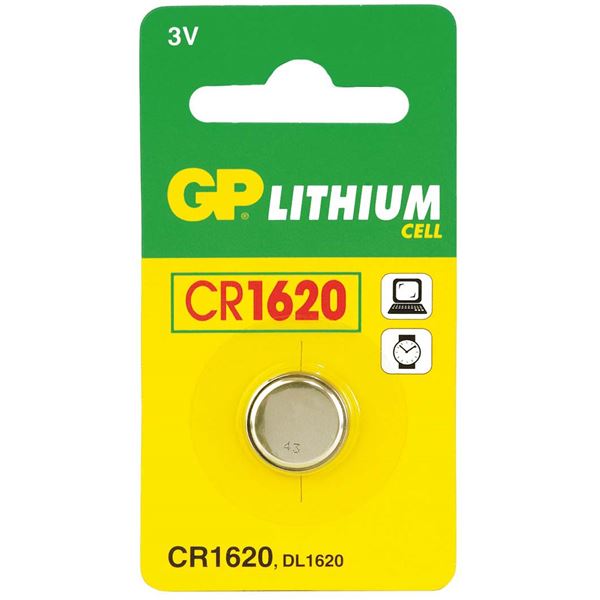 Pile bouton lithium GP CR 1620 3V
