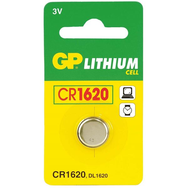 Pile bouton lithium GP CR 1620 3V - Feu Vert