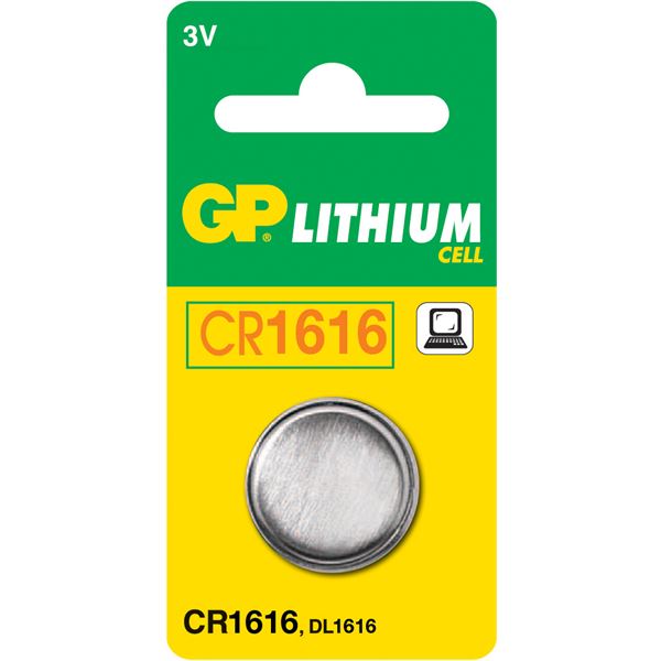 Pile bouton lithium GP CR1616 3V - Feu Vert