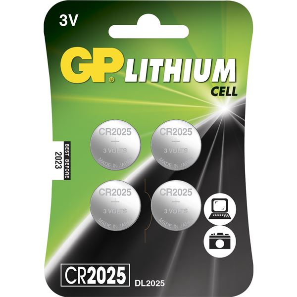 PACK PILE BOUTON LITHIUM GP CR 2025 3V Feu Vert