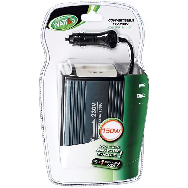 Convertisseur électrique 12/230 Volts 150 Watts Watt and Co
