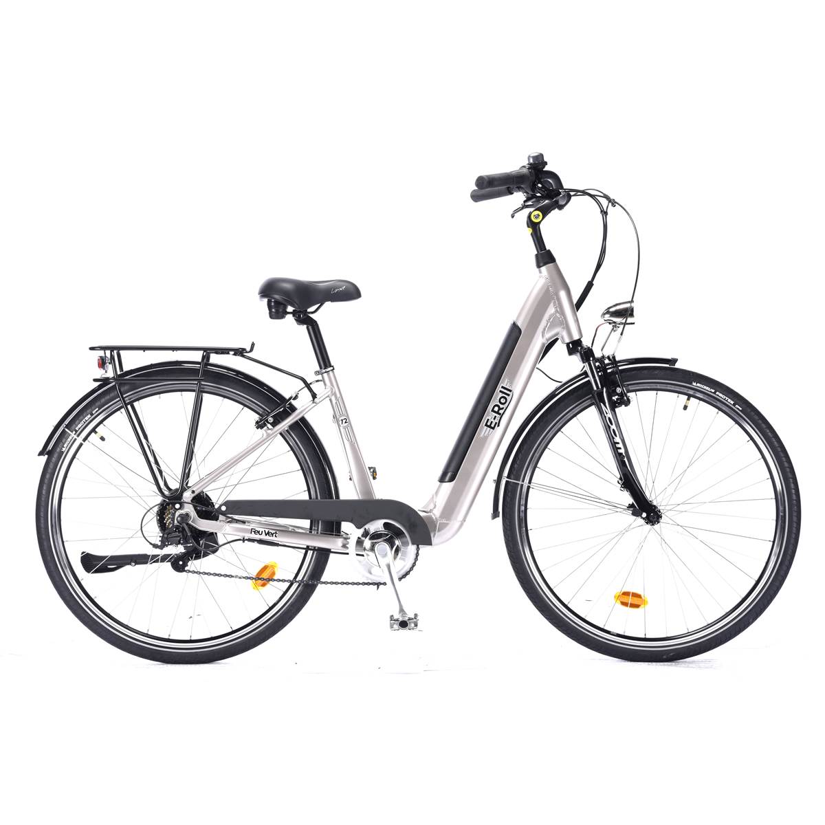 Vélo De Ville Électrique Mixte Feu Vert E-roll 72 Champagne