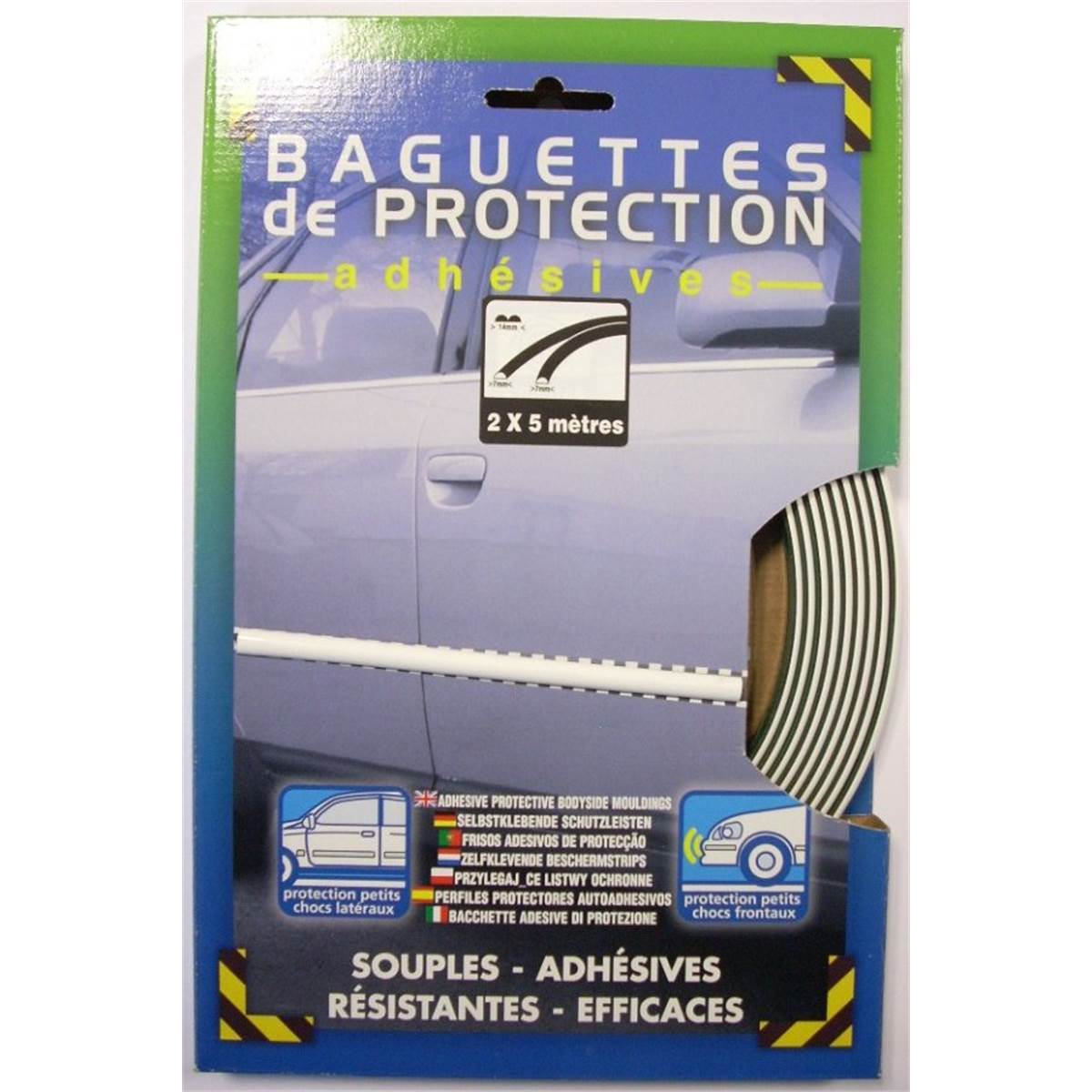 2 Baguettes De Protection Adhésives Caméléon Blanc 5mm X 5ml