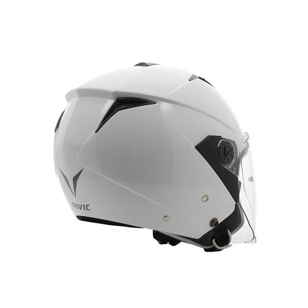 Casque moto jet Rever blanc brillant NOVIC taille S