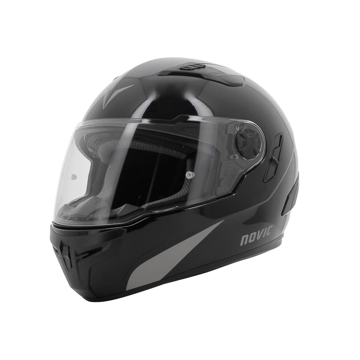 Casque Moto Intégral Rever Noir Brillant Novic Taille Xs