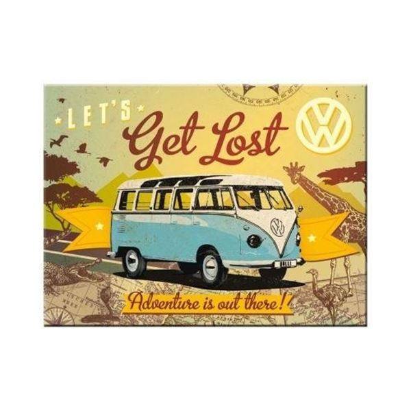 Magnet 8x6 cm VW Bulli Lets Get Lost