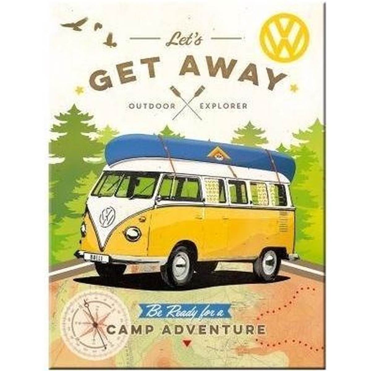 Magnet 8x6 Cm Vw Bulli Lets Get Away