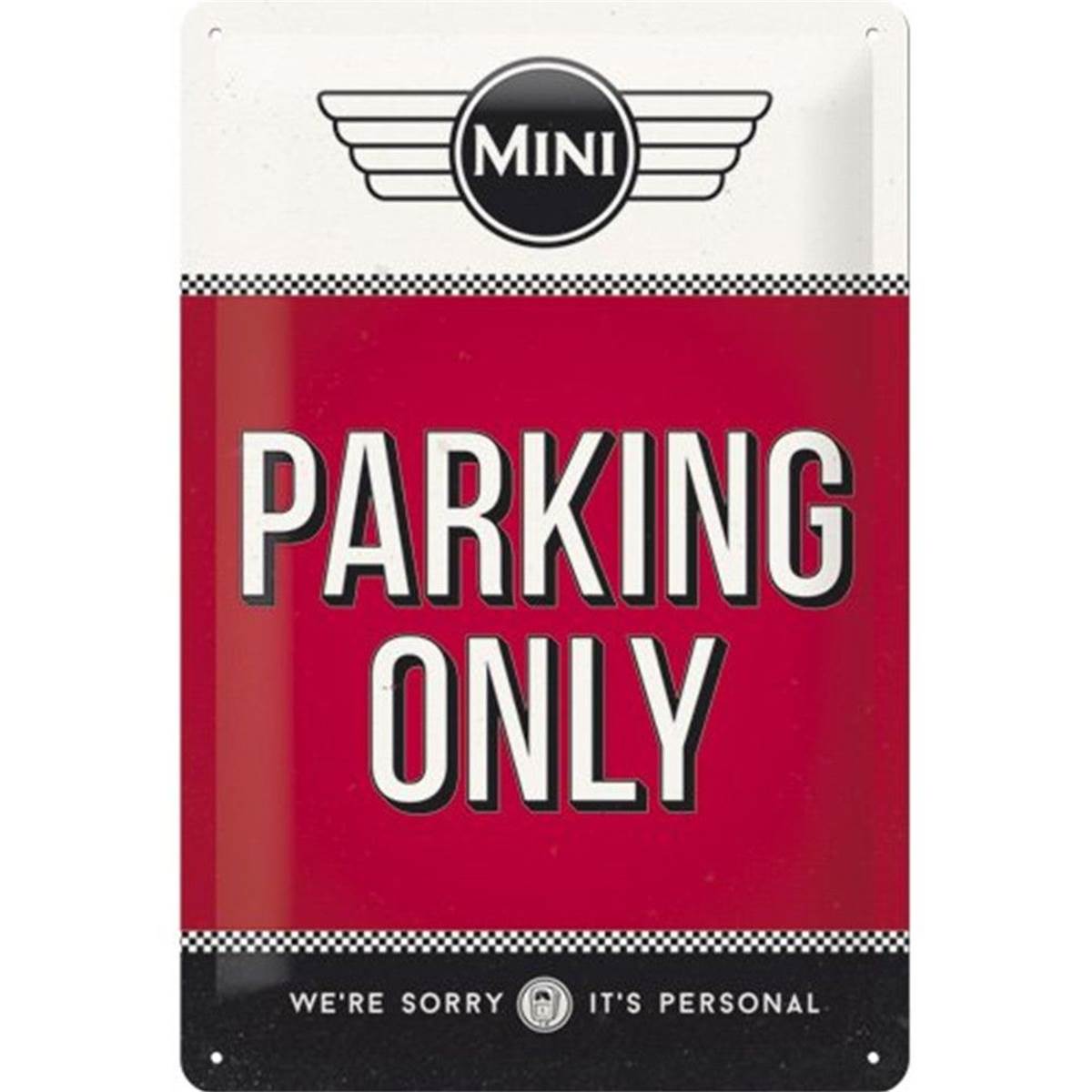 Plaque Métal 20x30 Cm Mini Parking Only Red