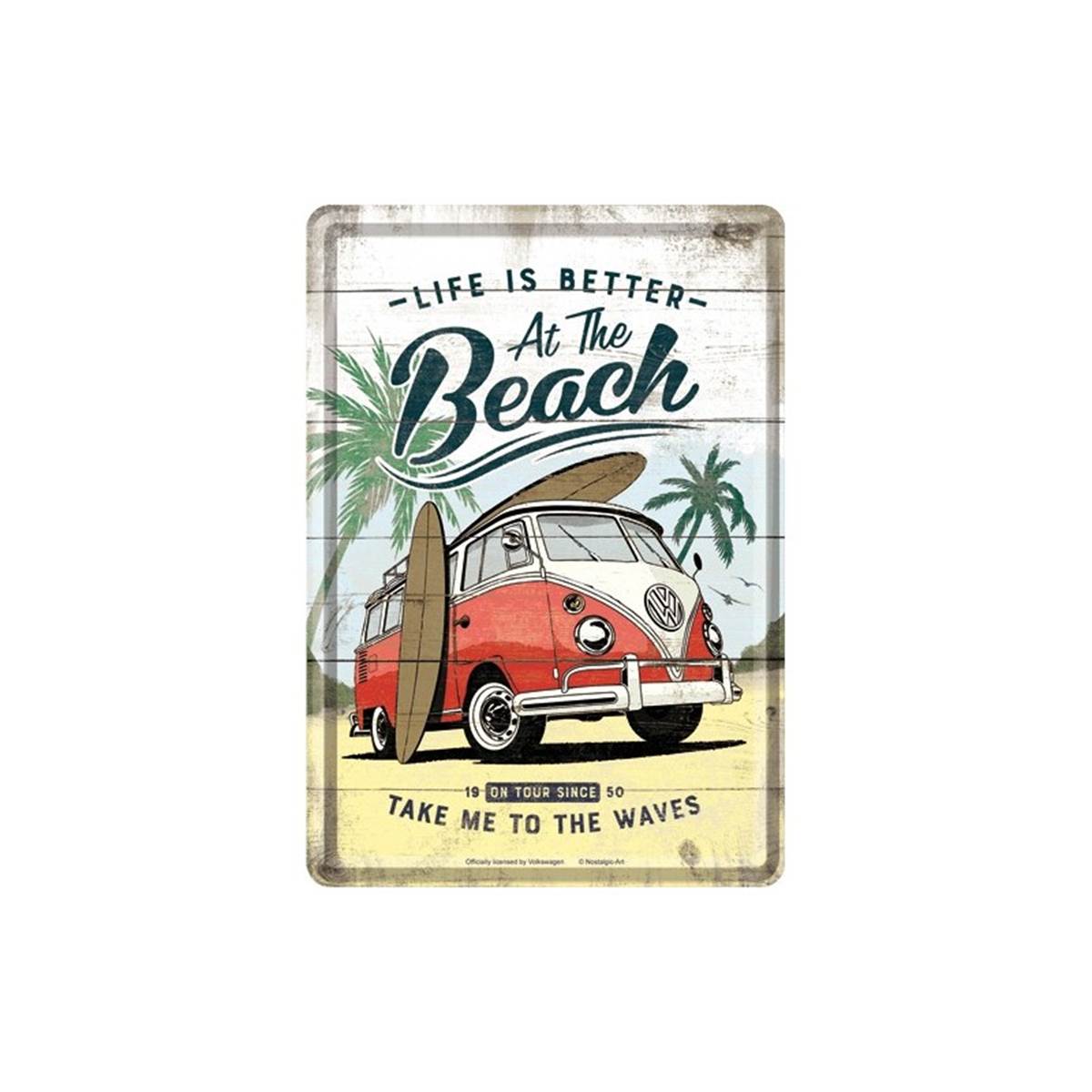 Carte Postale Métal Vw Bulli Beach