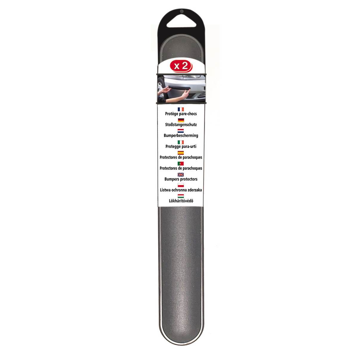 2 Protections de pare-chocs grises 37 cm