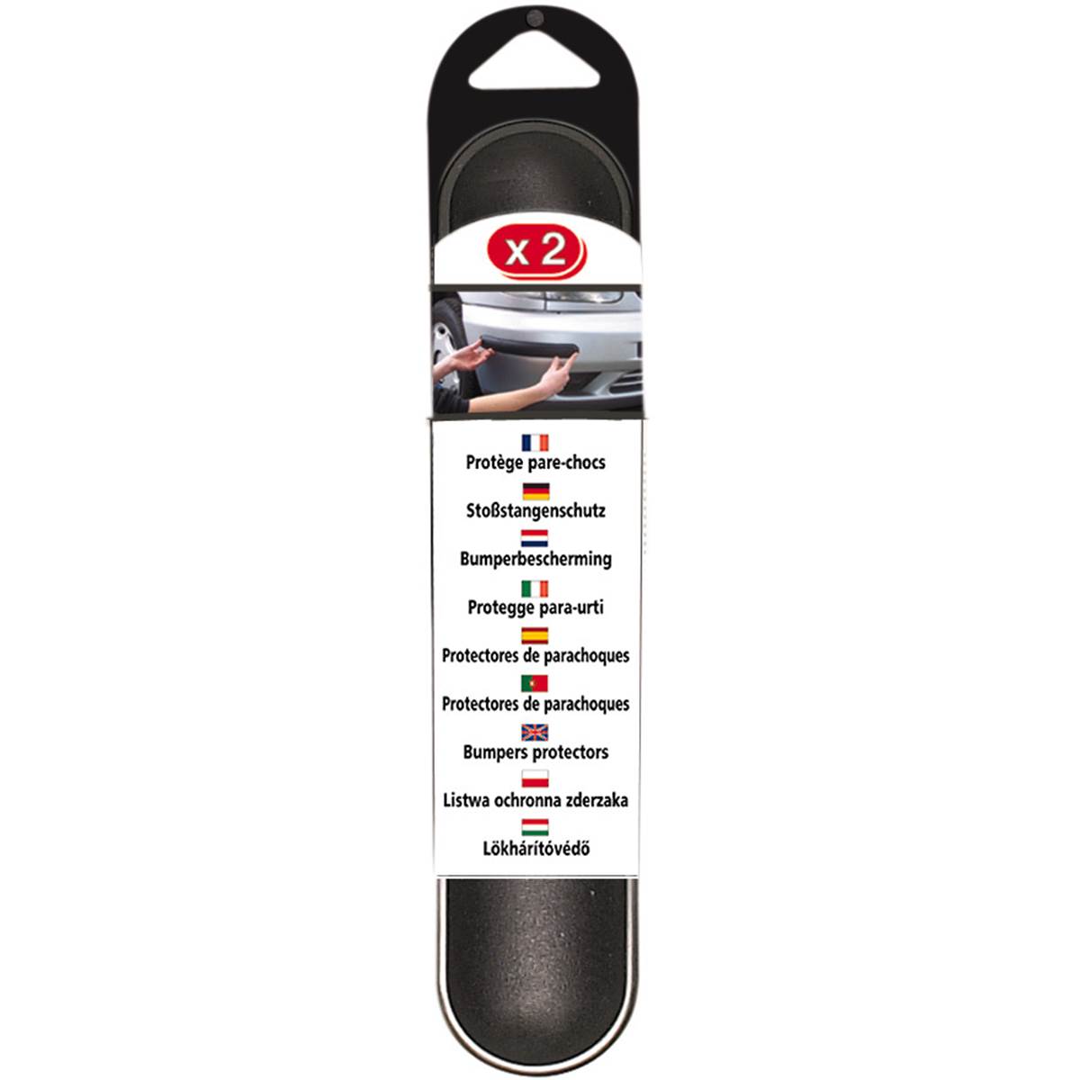 2 Protections De Pare-chocs Noires 25 Cm