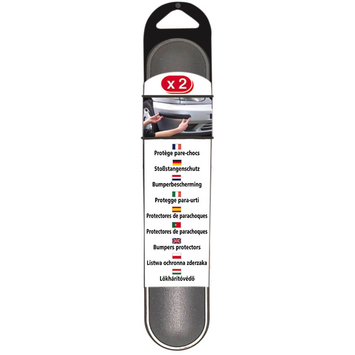 2 Protections de Pare-Chocs grises 25 cm