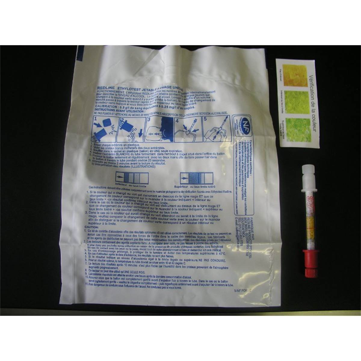 Sachet De 2 Éthylotests À Usage Unique Redline Certifié Nf