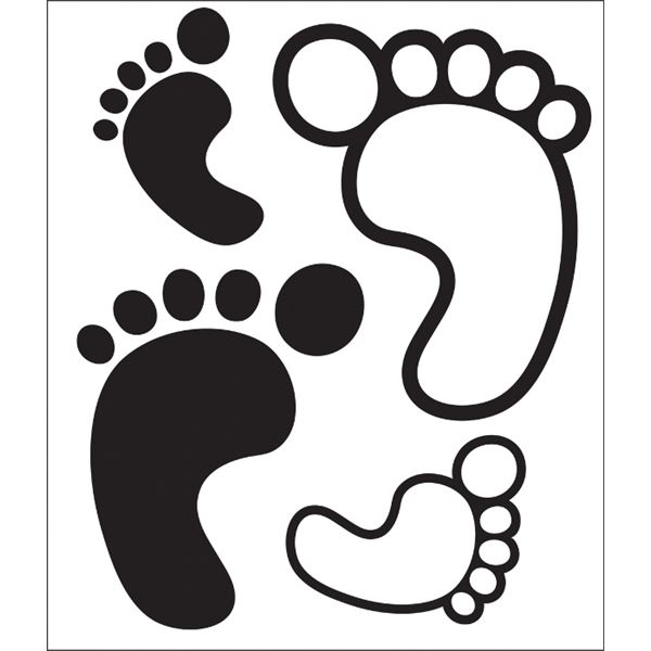 Adhésif pieds de bébé noir Cadox.