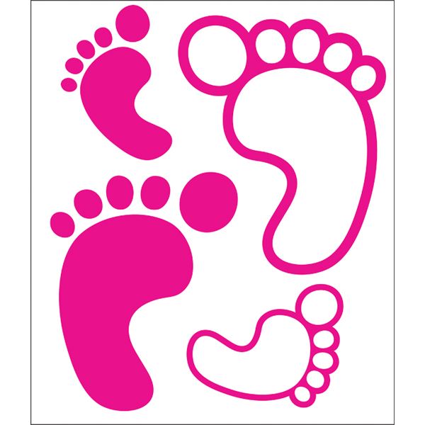 Adhésif pieds de bébé fuschia Cadox.