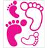 Adhésif pieds de bébé fuschia Cadox.