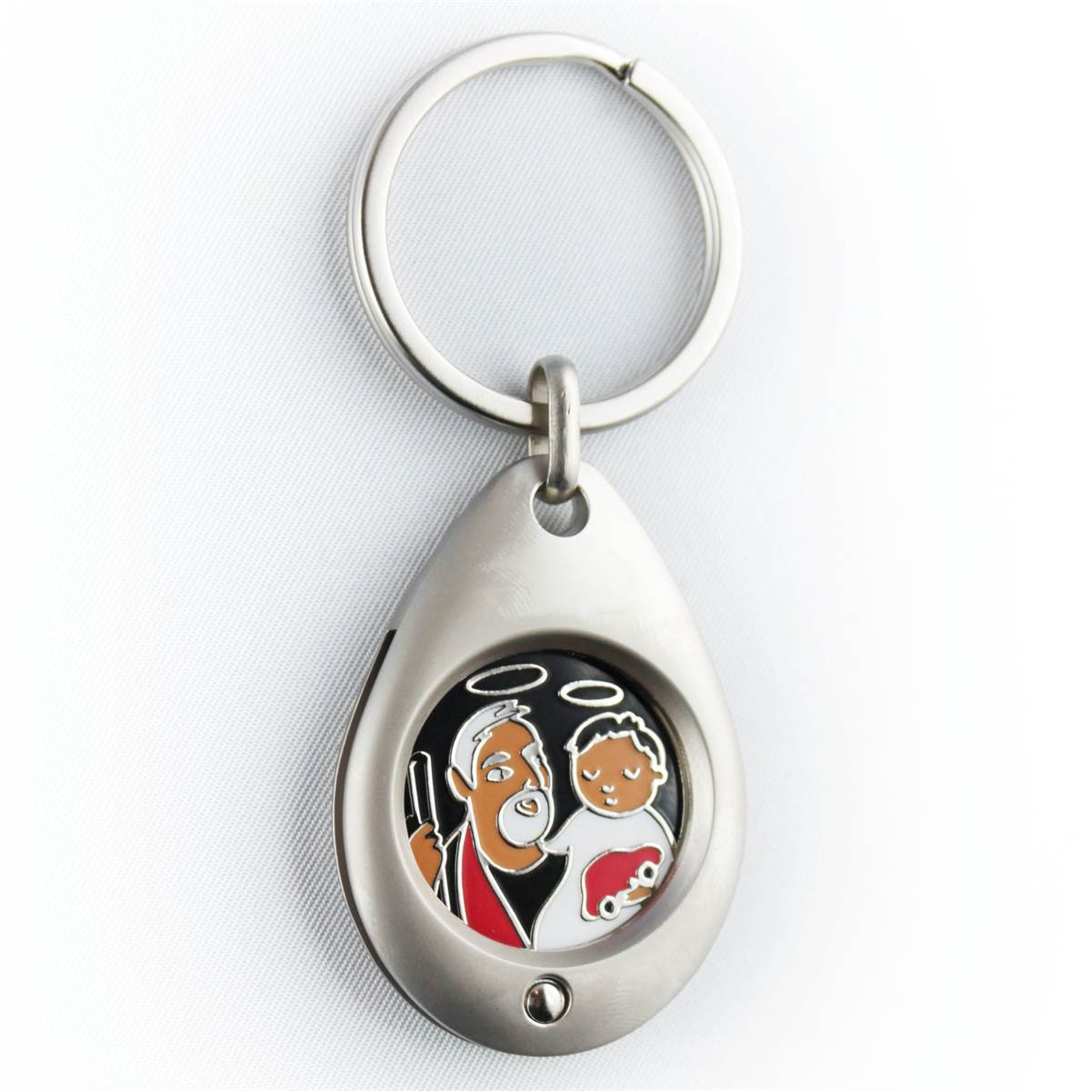 Porte-clés Jeton St Cristophe Noir