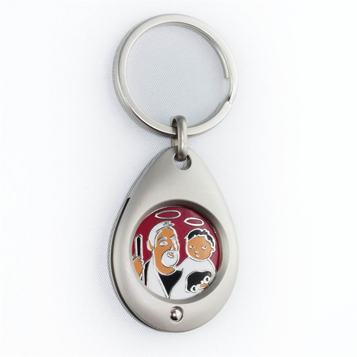 Porte-clés Jeton St Cristophe Rose