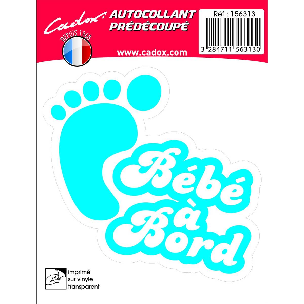 Adhésif Bebe A Bord Bleu Cadox