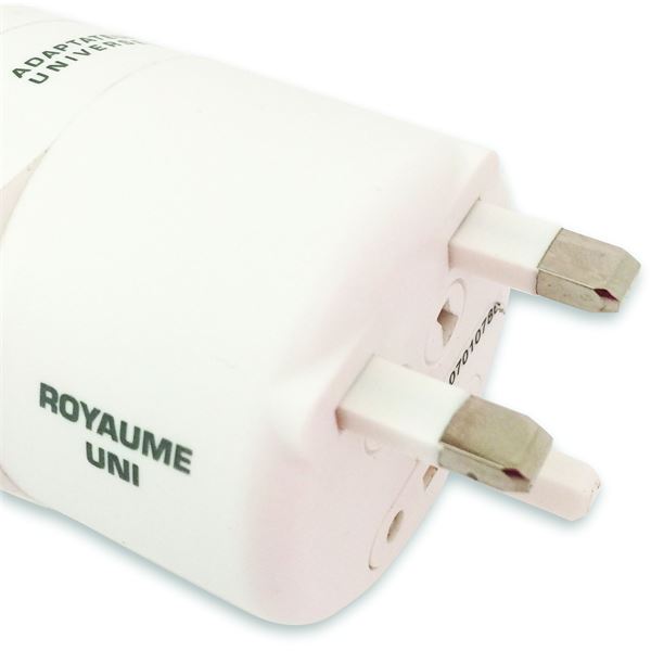 Adaptateur de voyage universel compact 150 pays avec port USB charge rapide 2,1A