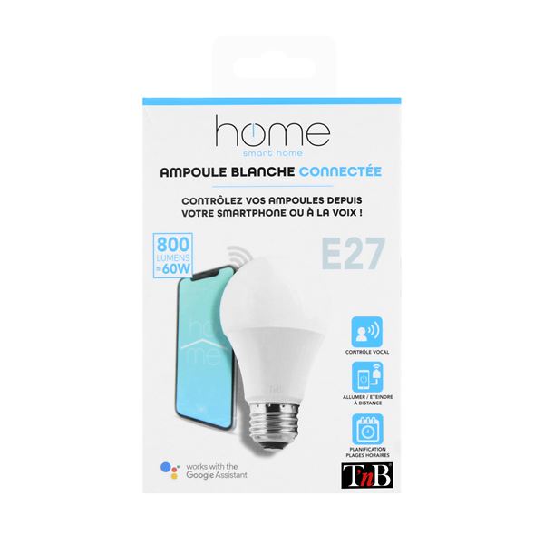 Ampoule LED blanche connectée 800 lm - TNB