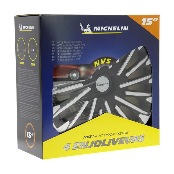M MOTOS Jeu De 4 Enjoliveurs 15 Pouces Souples Et Légers - Installation Sans Outil - Protection Anti-Décoloration