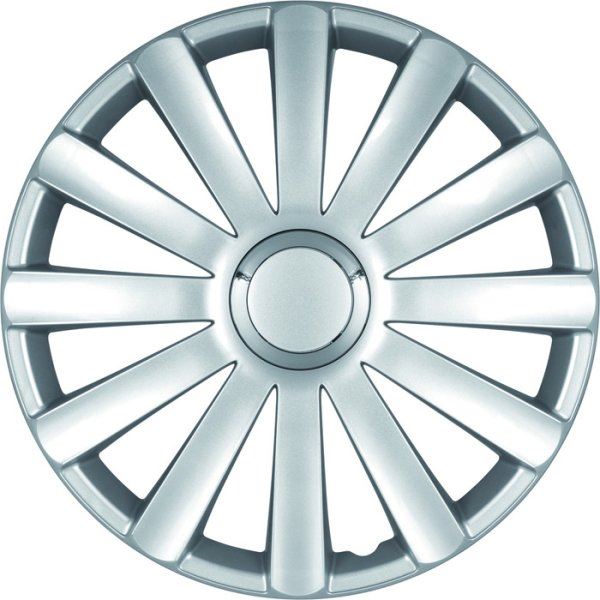 4 enjoliveurs Luxe Spyder Pro Sylver Chrome 13 pouces