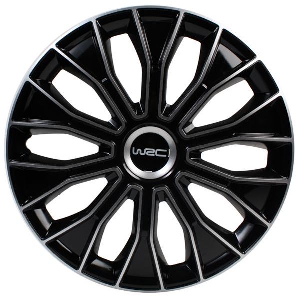 4 Enjoliveurs WRC 15" N°15 Noir/Argent