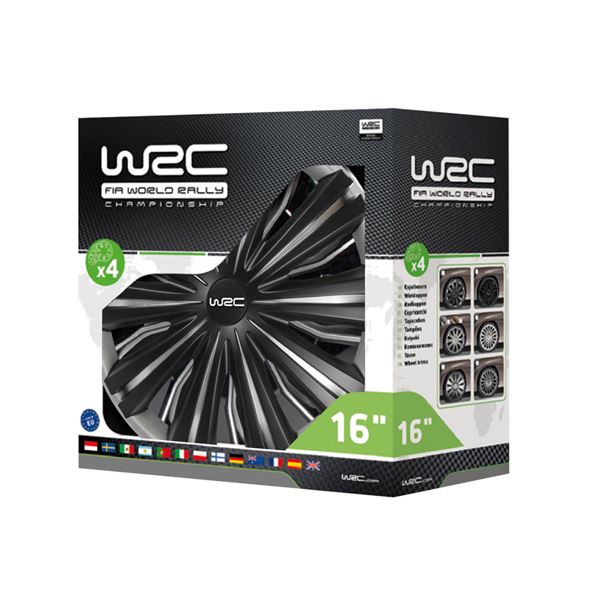 4 Enjoliveurs WRC 16" bicolore