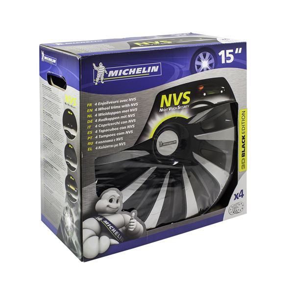 4 Enjoliveurs MICHELIN 15 pouces NVS 3D Black Edition
