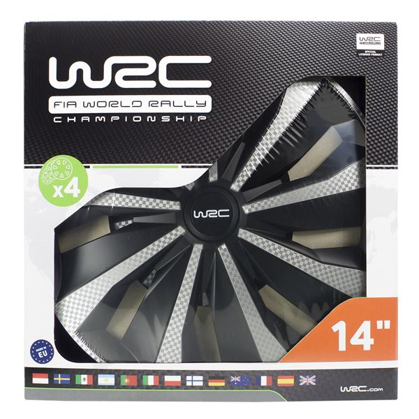 4 enjoliveurs 14 pouces carbone WRC